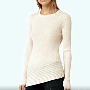 All Saints Ivory Ribbed Crew Neck Sweater